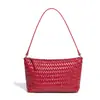 Nova bolsa artesanal de design de nicho original, bolsa quadrada pequena de couro macio tecida em espinha de peixe, bolsa para ombro e sob o braço para mahjong