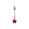 Pendientes de Titanio Modelo Nuevo F136 con Oreja de Diablo y Cuerno de Diablo con Barra Recta y Colgante de Estrella de Cinco Puntas Transfronterizos Venta al por Mayor