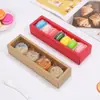 Caja de Embalaje para Pastel de Luna Estilo Deslizante Largo 50g, Caja para Macarons, Caja de Galletas de Papel Kraft para Pastelería de Chocolate