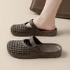Sandalias de Punta Cerrada Estilo Nuevo para Verano, Zapatos Tejidos Antideslizantes para Mujer con Suelas Suaves, Huecos y Transpirables, Adecuados para Uso Diario Casual