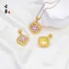 Colgante de Flor de Esmalte Cloisonné Perla Estilo Chino Accesorios para Pulsera Collar DIY Colgante de Oro de 18K Venta al por Mayor