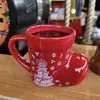 Caneca Divertida de Natal Botas Vermelhas Formato Irregular Caneca de Sapatos Fofos Caneca para Café Água Exportação Europa
