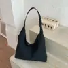 Bolsa de Lona Listrada de Grande Capacidade para o Trabalho Feminina 2026 Nova Moda Versátil Bolsa de Ombro Único Bolsa Tote para Passeio e Trabalho
