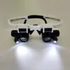 Lupa popular de montaje en cabeza para reparación de relojes, grabado, tasación de antigüedades y joyería, 3 niveles de aumento, luz LED