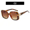 Gafas de sol cuadradas de montura grande a la moda para mujer Gafas de sol europeas y americanas Gafas de sol anti-UV Sombrilla de moda