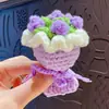 Llavero Colgante de Florero de Lana Tejido a Mano Colgante para Llavero de Mochila Escolar de Pareja Regalo del Día de San Valentín
