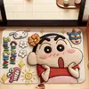 Tapete de Entrada de Lã Estilo Crayon Shin-Chan, Tapete de Banheiro de Terra de Diatomáceas, Antiderrapante, Absorvente de Água, Resistente à Sujeira, Secagem Rápida, Resistente ao Desgaste