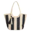 Bolso de paja de moda ins con rayas verticales de un solo hombro con colgante de cuerda de papel, bolso tejido, bolso casual para mujer, bolso de playa