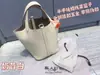 Bolso tipo cesta 2025H Marca Tc Piel de Vaca Semi-cosido a mano Hilo encerado para Mujer, Bolso cubo de alta gama con herrajes de acero, Bolso de mano, Bolso tote
