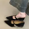 Zapatos de Mujer Chuyuji Estilo Retro Francés Punta Fina Mary Jane Bajos 2026 Modelo Nuevo Correa Única Tacón Medio Elegante para Mujer