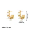 Pendientes franceses de perlas nuevos de venta caliente pendientes de acero de titanio pendientes de lujo ligero de nicho pendientes de temperamento al por mayor