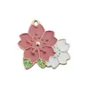 Set Mixto de 30 Flores Rosas con Goteo de Aceite DIY Accesorios de Joyería Estilo Coreano Llavero Aleación Colgantes Pequeños Charms para Pulsera Collar