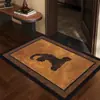 Tapete a cuadros retro con estampado de margaritas de ojo desnudo 3D para entrada de casa, estampado plano, antideslizante, quitapolvo