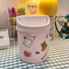 Papelera de Escritorio Linda Popular en Internet Mini Tapa de Niña Pequeña Oficina Hogar Simple Caja de Almacenamiento Nórdica