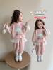 Traje Casual para Niña Primavera y Otoño Sudadera Nueva Sudadera de Malla para Bebé Niña Ropa de Otoño Conjunto Deportivo de Dos Piezas para Niños Tendencia