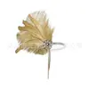 Nova tiara de cabelo com franjas de diamante da Amazon, cocar de penas de noiva europeu e americano, tiara retro para show de dança Gatsby