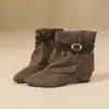 Botines Melanoides de Punta Fina para Mujer 2026 Otoño/Invierno Nuevos Estilo Páramo Retro Versátiles Slip-on Hebilla de Cinturón Botas de Moda