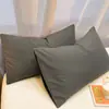 Juego de Fundas de Almohada, Un Par, para Uso Doméstico, Adulto, Algodón Lavado, Funda de Almohada de Color Sólido Simple, Funda de Almohada Estilo Nórdico, Dormitorio, para Mujeres