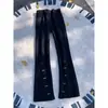 Jeans de Pierna Ancha Bordados de Colores con Corte Diagonal Estilo Retro Americano para Hombre con Diseño Único y Efecto Adelgazante, Pantalones Largos Negros