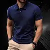 Camisa Polo de Verano Nueva para Hombre de Talla Grande, Camiseta Popular Transfronteriza Temu de Manga Corta, Top de Color Sólido