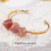 Runya Cristal Transfronterizo Piedra Cruda de Cristal Natural Pulsera Envuelta en Alambre Hecho a Mano Fábrica de Accesorios de Joyería de Cristal Envueltos en Alambre Venta al por Mayor