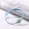 Nudo de Flor de Hielo Tejido a Mano Regalo para Mejor Amiga Cuerda de Color de Buena Suerte Joyería Portátil DIY Pulsera Trenzada Dorada Portátil