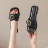 Sandalias Planas de Verano para Mujer Transfronterizas, Pantuflas de Deslizamiento de Moda, Antideslizantes, Sandalias Casuales de Playa, Transpirables y Ligeras