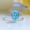 Joyería Mujing 2023 Nuevo Anillo Radiante Oval de Zirconio Azul Marino con Diamante de Alto Carbono en Plata 925 para Mujer Estilo Mingyuan
