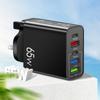 Carregador de celular padrão PD65W 4A tipo c PD + 3USB multiporta para viagem europeia, americana e britânica