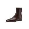 Botines de Estilo Coreano para Viajes Cómodos con Suela Silenciosa, Adelgazantes, Otoño/Invierno 2026, Tacón Bajo Grueso, Punta Cuadrada Delicada, Elásticos que Envuelven la Pierna, para Mujer