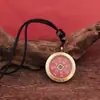 Pingente de Moeda Espírito da Montanha em Latão, Espírito da Montanha Deus do Trovão, Bagua, Moeda de Cobre de Cinábrio, Moeda Antiga de Bronze, Colar Caixa Gawu