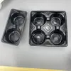 Porta-copos de plástico descartável para embalagem de milk tea para levar, Porta-copos duplo com quatro compartimentos para café, Porta-copos para sacola de embalagem, Venda por atacado comercial