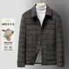 Chaqueta para Hombre 2026 Otoño/Invierno Cuadros Cuello Solapa Estilo Ropa de Trabajo Cálido Ropa Casual de Negocios para Edad Media Abrigo de Lana de un Solo Lado