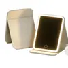 Espejo de Maquillaje con Luces LED, Espejo de Escritorio Plegable Portátil, Adecuado para Dormitorios de Estudiantes y Uso en el Hogar, Espejo de Belleza Inteligente