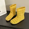 Botas de Mujer Estilo Melard 2026 Verano Huecas Transpirables Suaves Planas Cortas Moda Versátiles Casuales Botas de Malla Sandalias