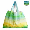 Bolso de Hombro Transfronterizo Estilo Nuevo Bolsa Plegable de Almacenamiento de Ropa para Viaje Pintura al Óleo Dibujos Animados Supermercado Portátil Bolsa de Compras Ecológica