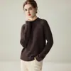 Suéter Pulôver de Cashmere Colorido com Bolinhas Gola Redonda Feminino Outono Inverno Tricô Solto Versátil Quente Suéter de Cashmere