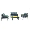 Sofá Desmontable Transfronterizo Aleación de Aluminio Departamento de Ventas de Hotel y Bed & Breakfast Combinación de Silla de Mimbre para Exteriores y Mesa de Café Muebles de Jardín Impermeables