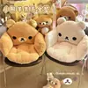 Cojín de asiento todo en uno de peluche de pelo largo de oso lindo para invierno, asiento estilo tatami, almohadilla de asiento de forro polar cálida y gruesa, cojín de asiento de coche