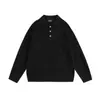 Camisa Polo Gola Tricô Masculina Textura Tecida Estilo Old Money High-End Tendência Outono e Inverno Fábrica Transfronteiriça Venda por Atacado