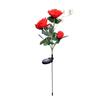 Lámpara de pie con flores de simulación solar para césped, lámpara decorativa para exteriores, jardín, villa, lámpara de tres rosas, lámpara de jardín impermeable