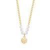 Nuevo collar de acero de titanio con circonita y perla de estilo ins para mujer, cadena de clavícula de alta calidad con nicho que combina con todo, elegante colgante de lujo ligero