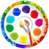 Mm144 Arte Acuarela Pintura Pluma de Agua Pintura Pincel de Color Cumpleaños Vajilla 8 Personas 4 Piezas Plato de Papel Vaso de Papel Tisú