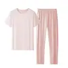 2026 Novo Modelo Conjunto de Roupa Casual para Casa Feminino de Algodão Lyocell Classe A, Seda de Gelo Macia Sensação Refrescante Pijama de Primavera e Verão