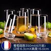 Taza de agua recta transparente de vidrio lemeiya para el hogar resistente al calor a prueba de explosiones taza de té taza de jugo taza de bebida 6 juegos