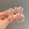 El anillo para el cabello para niños con diseño de gatito a cuadros no daña la banda para el cabello de la niña, linda cuerda para el cabello para bebé con dibujos animados