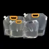 Sacos para Embalagem de Cerveja, Sacos com Bico para Bebidas Líquidas e Sucos, Sacos Transparentes Autoportantes para Água com Alças, Sacos para Embalagem de Bebidas em Atacado