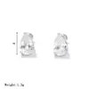 Brincos de Tarraxa Gota d'Água com Zircônia Estilo Europeu e Americano para Mulheres, Brincos de Piercing Simples e Versáteis de Aço Titânio, Brincos com Fecho de Rosca Não Removíveis