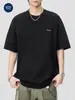 Roupa Masculina Muqiu 2026 Verão Nova Camiseta Fresca de Manga Curta Masculina Estampa Loose Fit Manga Meia Manga Camisa Básica