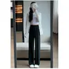 Calça Feminina de Seda Gelada para Verão com Proteção Solar, Perna Larga e Caimento Fluido, Calça Reta Estreita para Baixinhas, Anti-Mosquito, Calça Longa Casual Fresca